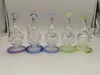 Bong in vetro da 6 pollici Narghilè Bear Recycler 5 colori Percolatore 14 mm Giunto femmina con ciotola