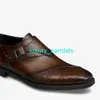 BERLUTI Herenschoenen Leren Oxfords Schoenen Berluti Heren Patchwork Demesure Patroon Leren Monnik Schoenen Donkerbruin 055 HBYN