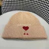 Amis Paris Beanie-Mütze Designer Ami Wool Knit für Damen Beanie Cap Winter Classic Woven Warm Herrenmützen