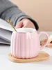 Tazas y platillos para celebridades de Internet, Instagram, estilo nórdico, taza de café pintada en oro con cuchara, taza de agua para oficina, leche minimalista