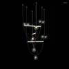 Люстры в стиле арт-деко светодиодный кожаный ремень DIY дизайнерская люстра освещение Lamparas De Techo подвесной светильник Lampen для столовой