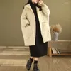 Trench da donna SuperAen 2024 Cappotto invernale in cotone Parka caldo coreano con cappuccio allentato per donna