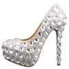 Women Rhinestones Pumps Buty Super Flash Crystal Chaton Buty ślubne White Bride Buty Show Diamond High-Ceeled Buty 240102