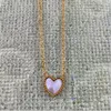 Collares colgantes Collar de concha de corazón chapado en acero de titanio Joyería de mujer Regalo de cumpleaños de amor