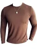 Camiseta masculina alta elástica manga longa t-shirts para roupas masculinas moda gola redonda magro ajuste casual básico camiseta homme plus size 4xl-m
