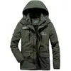 Männliches Kapuzenfleevisce Dicke lange Outwear Männer Parkas Winterjacke Baumwolle gepolstert warmes Mantel Militärer Windbrecher Jacken 3xl 240102