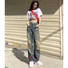 Women's Jeans Ripped Wide Leg High Waist Street Straight Mop Pants For Women Denim Trouser