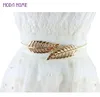 78cm 70cm Vintage Women Waistband Leaves Design Metal Waist Belt Skinny Elastic Cinturon Ceinture Femme Gold Silver Cummerbund2730575