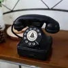 Modelo de telefone fixo da moda antiga, decoração clássica clássica de parede, estátua de telefone rotativo vintage para ornamento de escritório el 240102