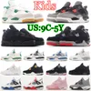 Chaussures pour enfants 4 Jumpman 4S Baskets pour tout-petits 4Y 5Y Garçons Filles Blanc Oreo Pine Green Bred Infrarouge Militaire Bleu Noir Chat Pure Money Infants Sport Basketball Chaussures