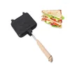 Casseroles Sandwich grille-pain à main gril avec poignée en bois Machine antiadhésive avancée pour griller des Gadgets de cuisine de cuisson