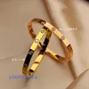 High quality Edition Bracelet Light Luxury Car tires's luxury high grade titanium steel 18K Gold opening very simple wind fadeless card home With Original Box