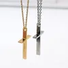 2 kleuren Zilver goud kies Mode Punk Hip-Hop Stijl roestvrijstalen Kruis hanger ketting met ketting 24 inch voor Mannen woemn2439