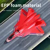 RC Plane SU57 2.4G med LED -lampor Flygplan Remote Control Flying Model Glider Epp Foam Toys Airplane for Children Gifts 240116