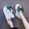 Tofflor sommar båge kvinnors sandaler 2024 mode kvinnor 12 cm kilar plattform skor öppen tå kvinna lägenheter strand flip flops