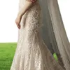 Velo de novia Velo de boda con perlas de una capa Catedral de largo Velos de noiva Cristal con cuentas para metal de marfil blanco Comb4456191