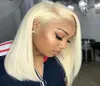 13x4 Bob Frontal Wigs 1B 613 Ombre Blonde Straight Brazilian Lace Front Human Hair Wig Pre Plucked Short Wigs For Black Women5635735