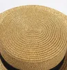 Masno tchnąca szerokopasmowa czapka złota metalowa pszczoła moda szeroka słomkowa czapka rodzicielka flattop Visor tkanin słomy hat2985848