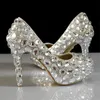 Women Rhinestones Pumps Buty Super Flash Crystal Chaton Buty ślubne White Bride Buty Show Diamond High-Ceeled Buty 240102