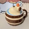 Kupalar 450ml sevimli Capybara Seramik Kupa Kapaklı Kupa Büyük Kapasiteli Kahve Seramik Çay Bardakları İçki Karikatür Kahrama Kawaii Çocuk Hediyesi