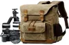 Camer Bag Canvas Waterproof Trendy Pography Bags Outdoor Wearresistenta stora kameror Ryggsäck Män för Nikon Canon Sony Fujifilm21397632