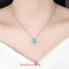 Tifannissm Pendant Necklac Best sell Birthday Christmas Gift Romantic Love Double Heart Necklace Female Red Green Pink Enamel T Home Luxury