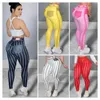 Women's Pants Contrast Stripes Trousers Stripe Print High Waist Yoga Leggings For Women Stretchable Fitness Gym Workout Sexy Tight