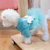 Abbigliamento per cani Giacca di lusso Abbigliamento Principessa Ragazza Abito Cappotto Invernale per cani di piccola taglia Costume Tutù in tulle Gonna Fiocco Yorkie Abiti per animali domestici