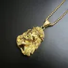 힙합 ys 사람 펜던트 목걸이 18k Real Gold 도금 스테인레스 스틸 골드 보석 체인