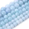 Bangle Blue Aquamarines Stone Beads Round Natural Loose Spacer Beads for Jewelry Making Diy Bracelet Earring Accessroies 4/6/8/10/12mm