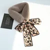 Foulards doux fausse fourrure écharpe pour femmes coréen léopard peluche col col fille dame automne hiver plus chaud