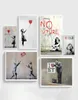 Peintures Abstrait Girl Wall Art Toile Peinture Bansky Affiches et impressions Noir Blanc Photos pour salon Decor2076855