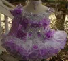 Luxury one shoulder necklace beaded hand made flower ball gown cupcake toddler little girls pageant dresses flower girls for weddi2931318