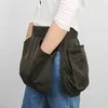 Fanny Pack Unisex Naylon Fashion Street Style Katı Önlük Çantası Açık Moşlu Bel Kapağı Basit 240102