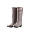 Botas de chuva femininas de borracha, botas impermeáveis foscas até o joelho, botas Wellington para trabalho em jardim 240102