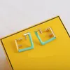 Alloy Material Earrings, Fashionable and Exquisite Small and Elegant Women's Trendy Design Square Rose Gold