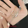 Top-Qualität Tifannissm Halskette für Frauen Online-Shop V Goldmaterial T Home Diamantbesetztes Hufeisen-Doppelring handgefertigte Kette hoch