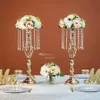 Decoration 40 to 90cm tall)Wedding Party Table Centerpieces Metal Flower Rack Stand with Crystal Chain for Hotel Home Holiday Decoration D007