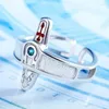 Anillos de racimo Moda Anime Sword Art Online Retro Kirito Asuna Cross Metal Ajustable Apertura Anillo de Dedo Hombres y Mujeres Pareja