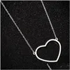 Pendant Necklaces Love Heart Pendant Necklace Women Stainless Steel Necklaces Chain Mothers Day Birthday Gift Fashion Jewelry Will And Dhv9B