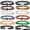 Chaîne 8mm Pierre Naturelle Turquoise Bracelet Lava Agate Élastique Croix Bracelets De Charme Pour Hommes Drop Livraison Bijoux Bracelets Dhnfg