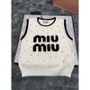 Mulheres Malhas Tees Mm Home 24 Início do Outono Indústria Pesada Prego Diamante Regata Toalha Bordada Carta Tridimensional Malha para Mulheres