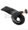Brasiliansk svart rak dubbel ritad platt spets före bundet hårförlängning 100g keratin 18 till 30 tum 100 jungfru människa hår2552633