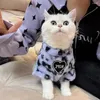 Costumes de chat Pull pour chien Imprimé léopard Vêtements d'hiver Épaissi Tenues chaudes pour les petits garçons Filles Facile à porter Vêtements pour animaux de compagnie Ragdoll