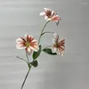 Dekorativa blommor konstgjorda - 3 huvuden liten lilja film simulering blommor falska gröna växter bröllopsfirande siden