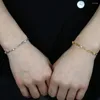 Charm Bracelets Designer Paper Clip Paved 5A Zirconia White Stone Chains Bracelet For Women Gold Silver Color Fashion Jewelry