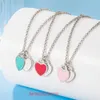 TifannisSM Necklace Classic Popular Temperamen Cute Heart Shaped Pendant Halsband Kvinnor Dubbla smycken Simple T Home Oil Drop