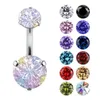 Zircon Belly Button Buckle 316L Steel Safety Hypoallergenic Belly Button Ring Belly Piercing Dams Men Body Jewelry7819864