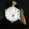 Wristwatches Berny Men Watches Quartz Sapphire Glass Day-Date Moon Phase Scale Multi-function Dial Business Wristwatch Luxury Watch