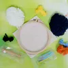 Dibujar, bordar, perforar tela, hacer regalos de decoración del hogar, paquete de material de bordado con patrón DIY de aguja de lana